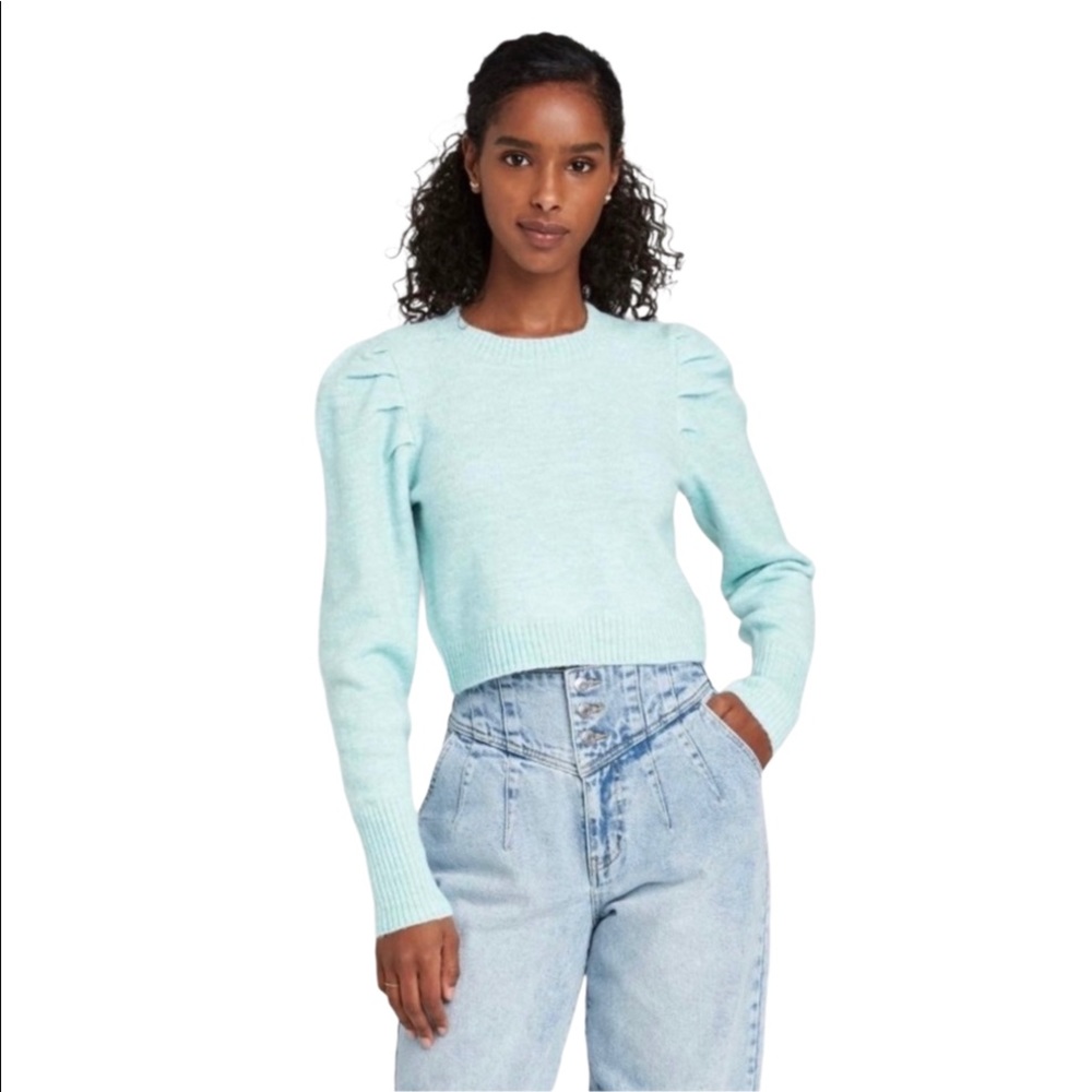[2/$25] Wild Fable Puff Sleeve Cropped Sweater
